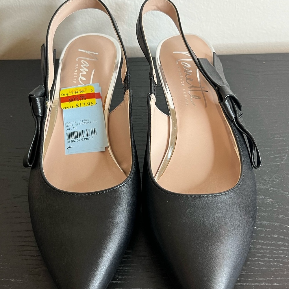Nanette Lepore Black Slingback Heels